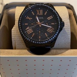 Women's Black Fossil Watch AM4522